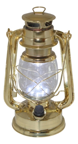 LED- Sturmlaterne aus Metall- Messingoptik