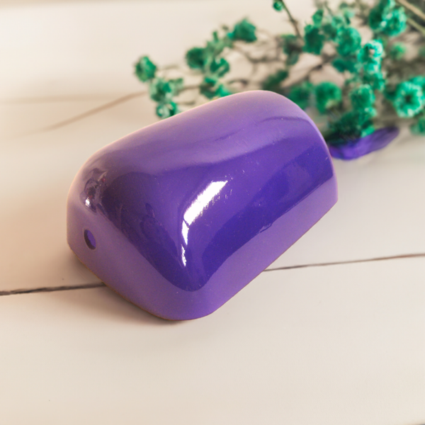 Schirm für Bankerslampe, Glasschirm- 22.5X 13x 7 cm-dunkellila
