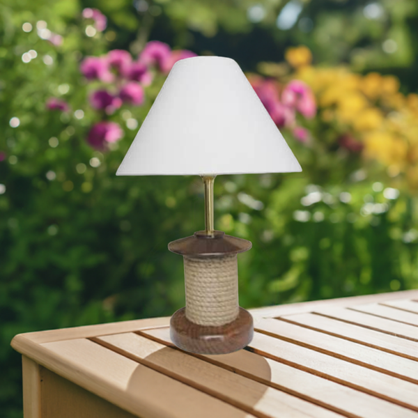 TOLLE Tischlampe- Schiffsleuchte im maritimen Stil H 39 cm- elektrisch - Holz