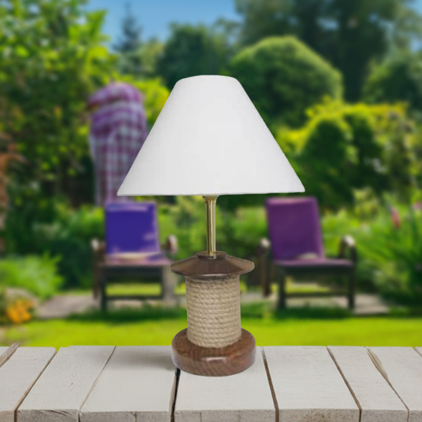 TOLLE Tischlampe- Schiffsleuchte im maritimen Stil H 39 cm- elektrisch - Holz