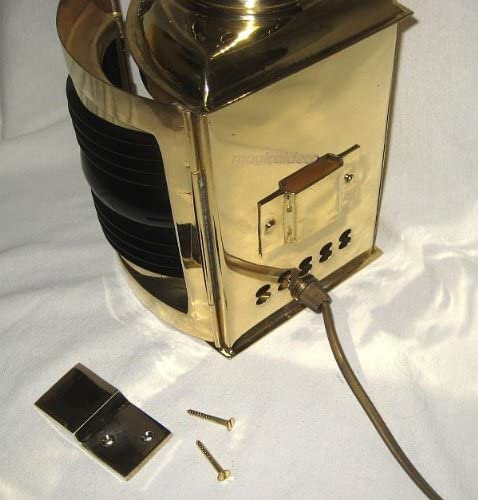 Schiffslampe -Schiffsleuchte -Messing H 23 cm- elektrisch 230V