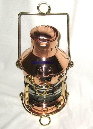 Sehr massive Schiffslampe - Schiffsleuchte - elektrisch Kupfer/Messing H 24 cm