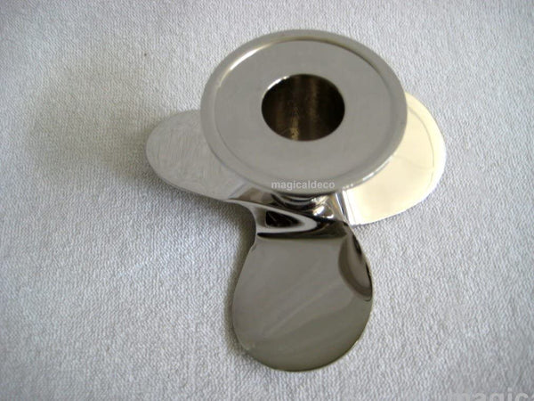 massiver Kerzenständer- Kerzenhalter - Schiffsschraube- Messing vernickelt