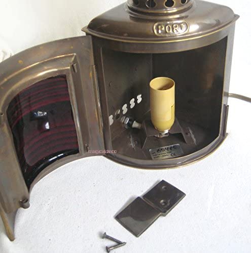 Backbordlampe- Schiffslampe -elektrisch - matt Messing- brüniert- anlaufgeschützt - kein polieren