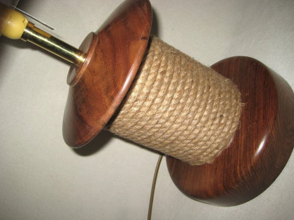 Massive Tischlampe 2200 g - Schiffsleuchte im maritimen Stil H 65 cm- elektrisch - Holz