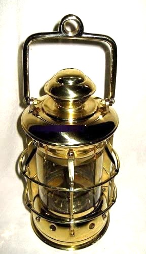 Massive Schiffslampe -Schiffsleuchte aus Messing - Petroleumbrenner