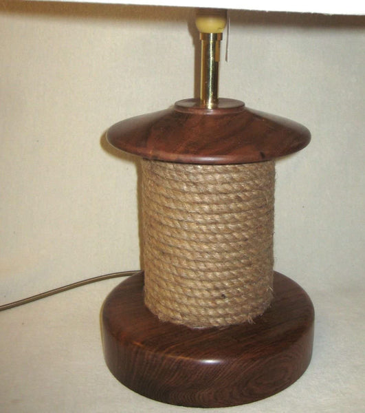 Massive Tischlampe 2200 g - Schiffsleuchte im maritimen Stil H 65 cm- elektrisch - Holz