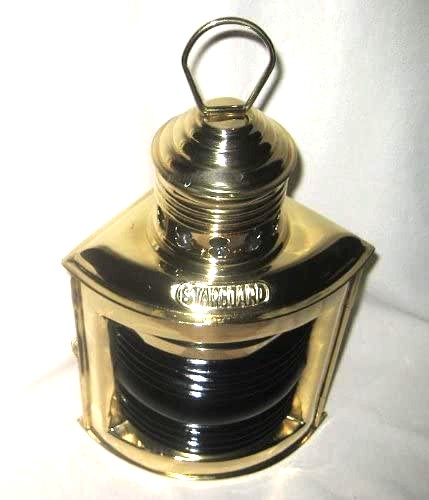 Schiffslampe -Schiffsleuchte -Messing H 23 cm- elektrisch 230V