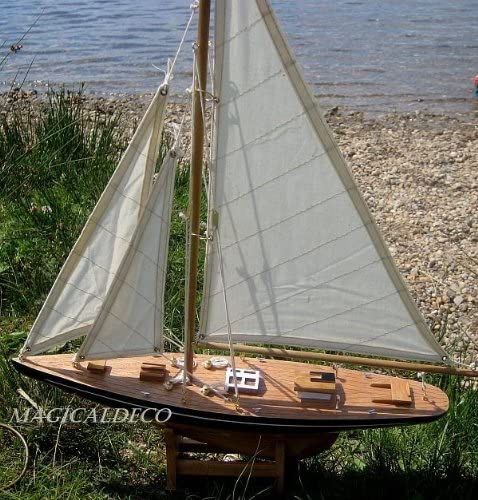 Geschenkset bestehend aus Segelyacht, Schiffsglocke+ Fischernetz braun