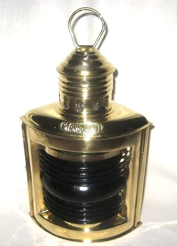 Schiffslampe -Schiffsleuchte -Messing H 23 cm- elektrisch 230V