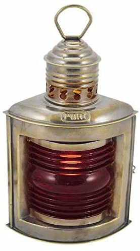 Schiffslampe - Schiffsleuchte - elektrisch 220V - matt Messing- brüniert- anlaufgeschützt - kein polieren