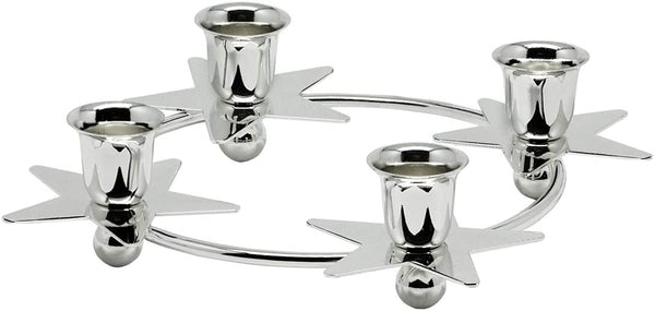 Edler Metall- Kerzenleuchter mit Sternen, versilbert und Anlaufschutz