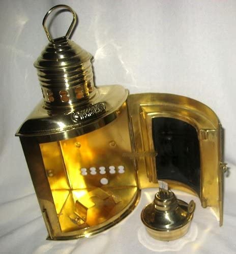 Schiffslampe -Signallampe- Messing H 23 cm- Petroleum