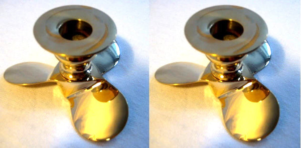 2er Set- Kerzenständer- Kerzenhalter - maritim - Messing massiv- 500 g