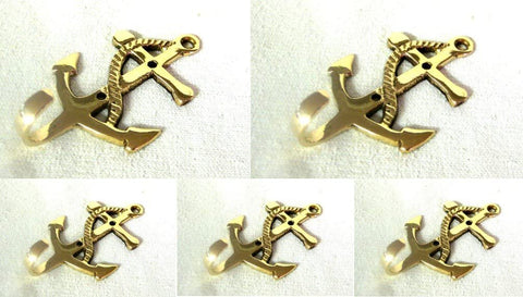 5 Stück- maritimer Wandhaken- Schlüsselhaken- aus Messing L 8,6 cm