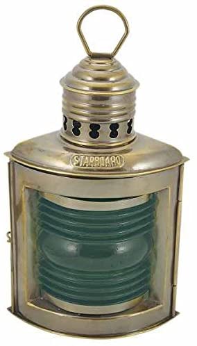 Schiffslampe - Schiffsleuchte - Petroleum- matt Messing- brüniert- anlaufgeschützt - kein polieren