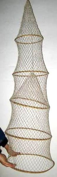 Große DEKO- Fischreuse- Natur- mit 5 Bambusringen- 180 cm