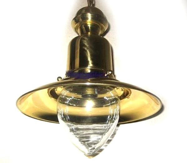 Schiffslampe- Fishermens - Lampe- aus Messing und Glas mit Schutzlack