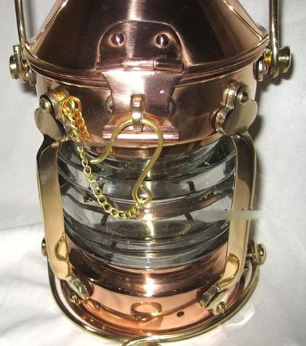 Sehr massive Schiffslampe - Schiffsleuchte - elektrisch Kupfer/Messing H 24 cm