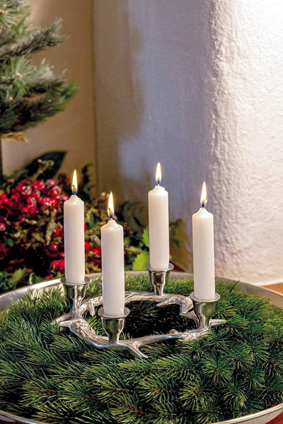 Metall- Kerzenleuchter in Geweihform