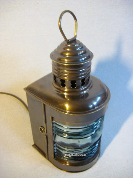 Schiffslampe - Schiffsleuchte - elektrisch- matt Messing- brüniert- anlaufgeschützt - kein polieren