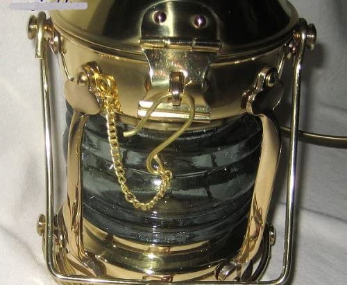 Große, massive Schiffslampe - Schiffsleuchte - Messing Höhe 48 cm, Ø 23 cm - elektrisch