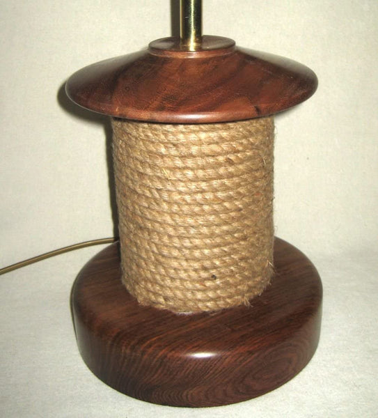 Massive Tischlampe 2200 g - Schiffsleuchte im maritimen Stil H 65 cm- elektrisch - Holz