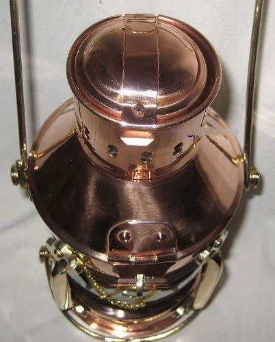 Sehr massive Petroleum- Schiffslampe - Schiffsleuchte - Kupfer/Messing H 24 cm