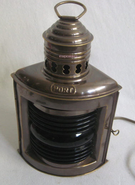 Backbordlampe- Schiffslampe -elektrisch - matt Messing- brüniert- anlaufgeschützt - kein polieren