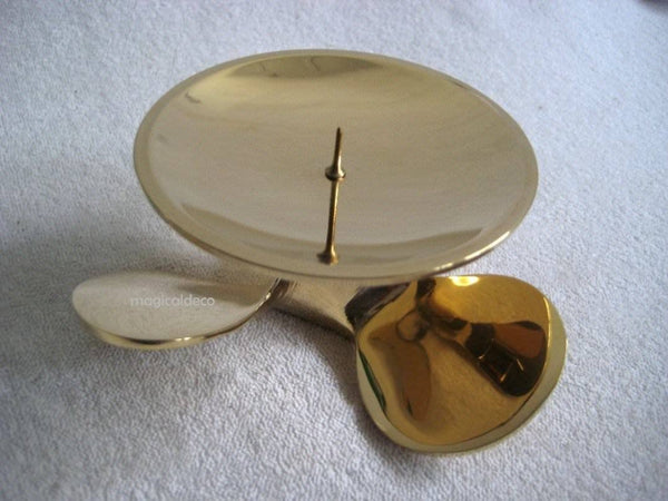 2er-Set-massiver-Kerzenstaender-Kerzenhalter-Schiffsschraube-Messing