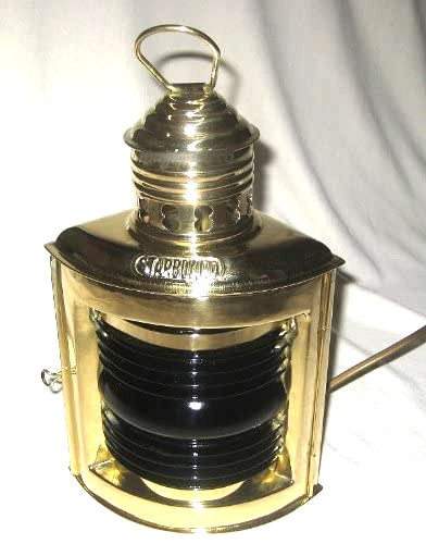 Schiffslampe -Schiffsleuchte -Messing H 23 cm- elektrisch 230V