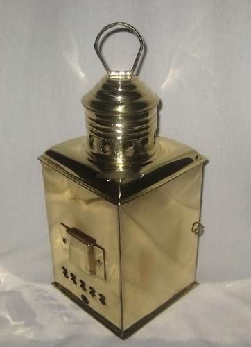 Schiffslampe -Schiffsleuchte -Signallampe- Messing H 23 cm- Petroleum- rot