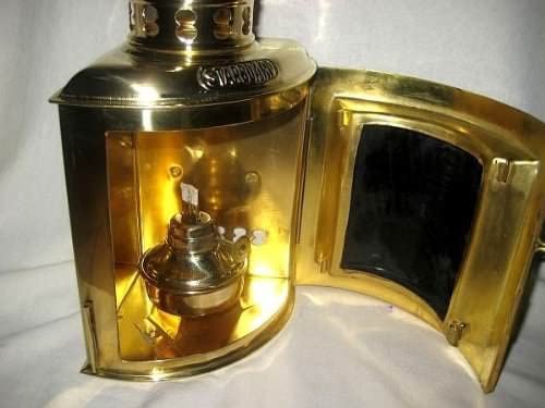 Schiffslampe -Schiffsleuchte -Messing H 23 cm- Petroleum