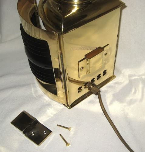 Schiffslampe -Schiffsleuchte -Signallampe- Messing H 23 cm- elektrisch 230V- rot