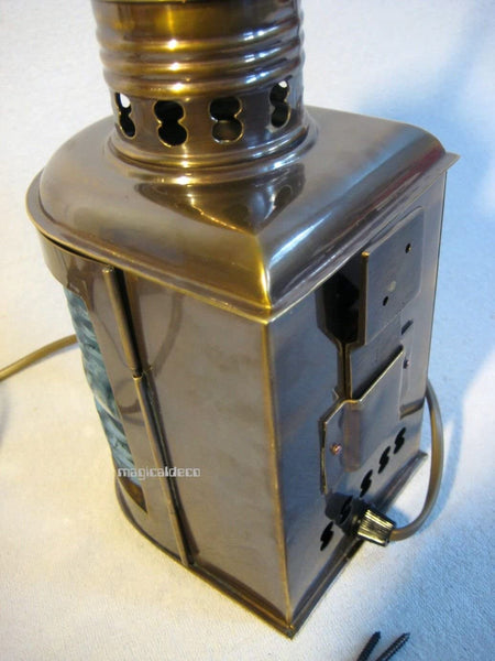 Schiffslampe - Schiffsleuchte - elektrisch- matt Messing- brüniert- anlaufgeschützt - kein polieren