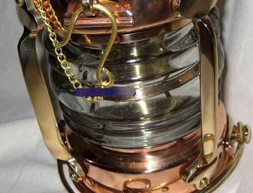 Sehr massive Schiffslampe - Schiffsleuchte - elektrisch Kupfer/Messing H 24 cm