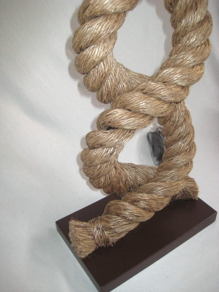 Tischlampe- 73 cm- eckig- gedrehter Hanf (robust) und Stoffschirm Lampe Tau