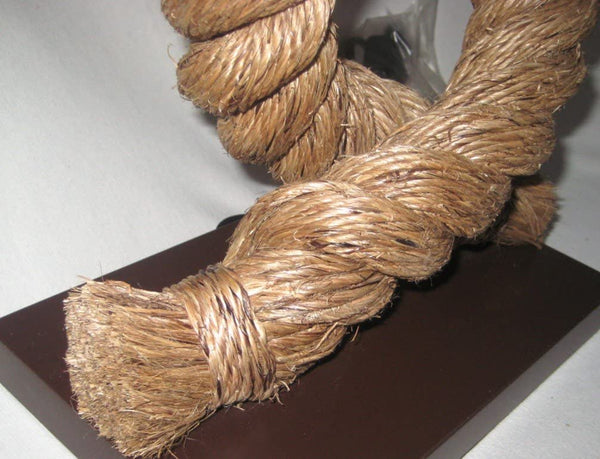 Tischlampe- 73 cm- eckig- gedrehter Hanf (robust) und Stoffschirm Lampe Tau