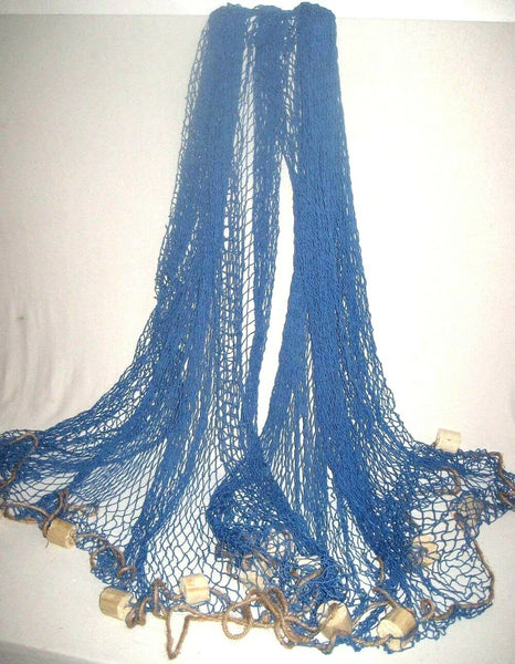 Großes Fischernetz mit Schwimmern - 3,4 m- Farbe blau- Dekonetz