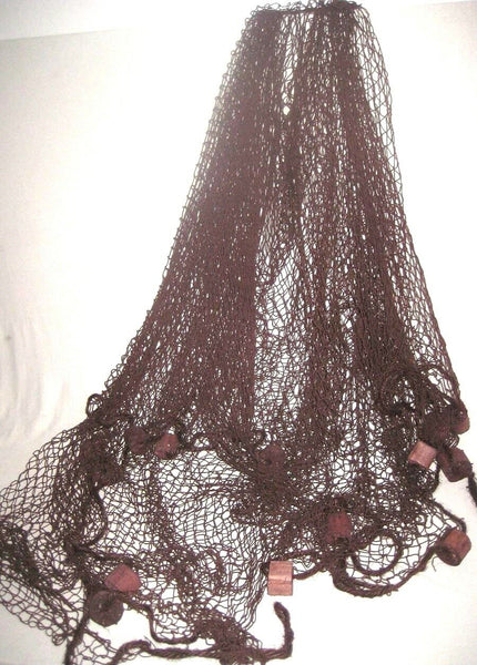 Fischernetz mit Schwimmern - 340x 340- Farbe braun- Dekonetz