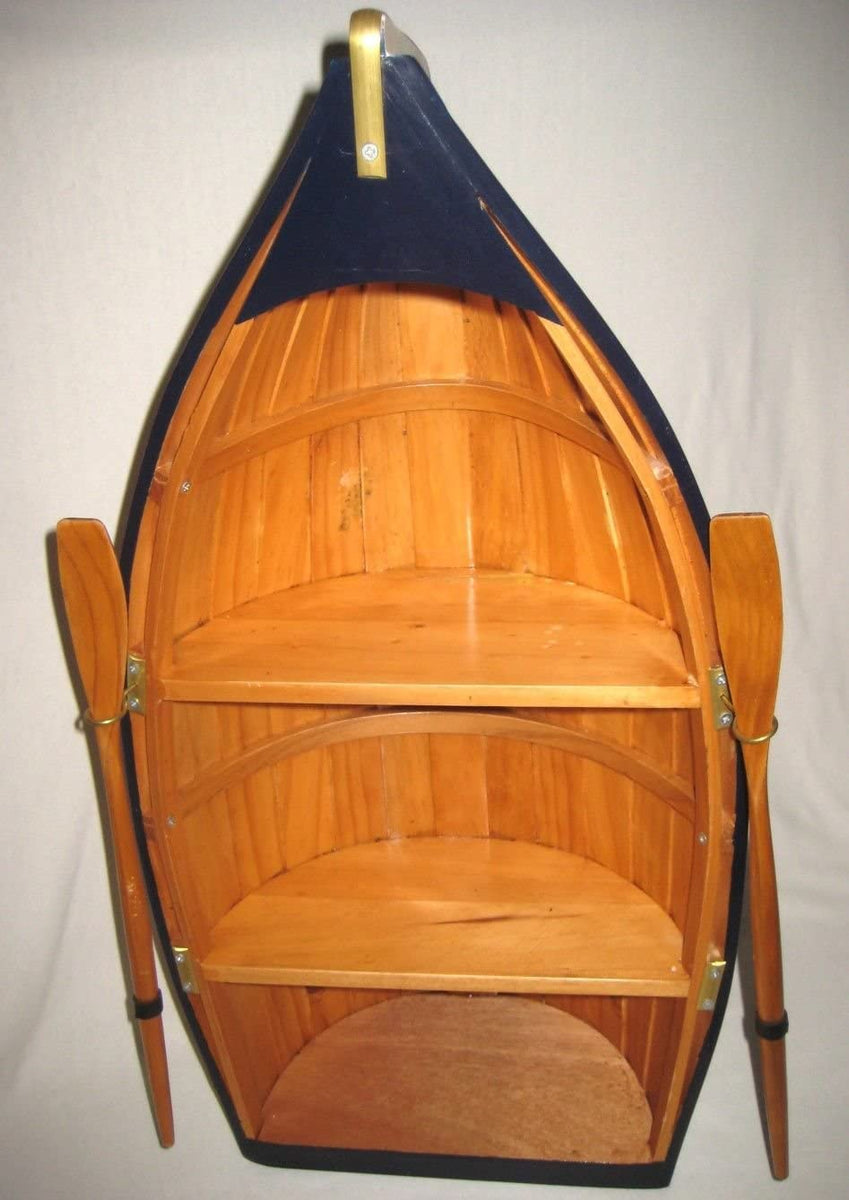 – maritime-deco mit bemalt Paddeln- Holz- in Bootsform- teilweise Regal