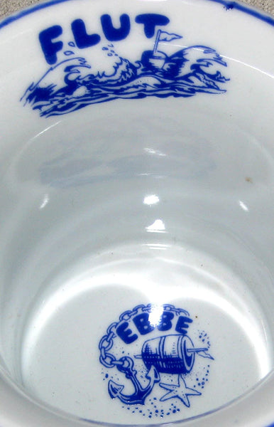 Maritim Porzellan- Tasse, Kaffeepott, Becher- Oma's Pott+ Innendruck Ebbe/Flut -deutsches Produktdesign