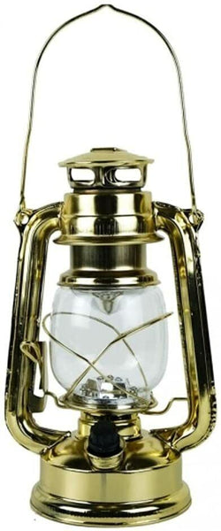 LED- Sturmlaterne aus Metall- Messingoptik