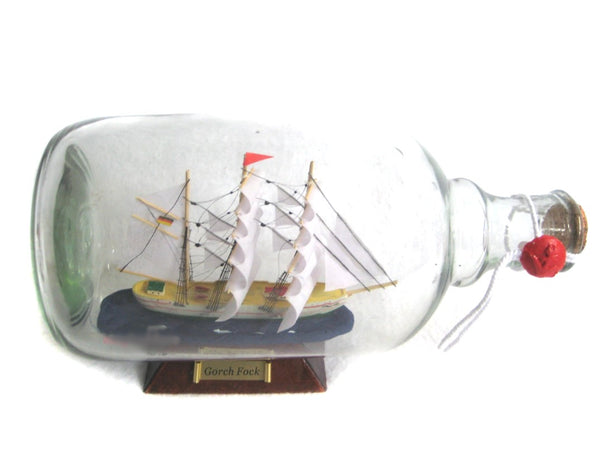 Großes Flaschenschiff- Buddelschiff- Schiff in Flasche- Gorch Fock