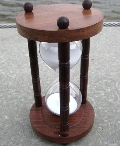 Großes, dekoratives Stundenglas, Sanduhr 60 min Höhe 22,5 cm, Holz