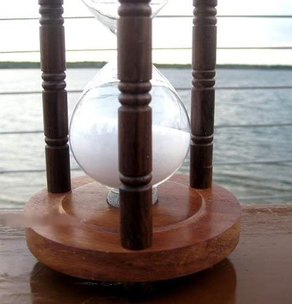 Großes, dekoratives Stundenglas, Sanduhr 60 min Höhe 22,5 cm, Holz
