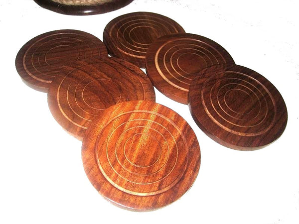 6 Untersetzer ´+ Aufbewahrungsbehälter mit Tauwerk- Holz