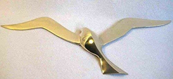 6er Set- SEHR EDEL- Möwe- Wanddeko mit Aufhängeringen- aus Messing - 20 cm