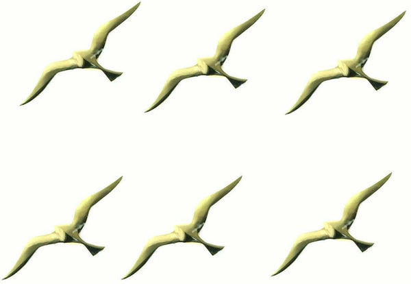 6er Set- SEHR EDEL- Möwe- Wanddeko mit Aufhängeringen- aus Messing - 15 cm