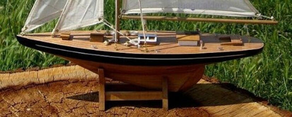 Große Yacht, Segelschiff, Schiffsmodel Segelyacht Holz Höhe 80 cm